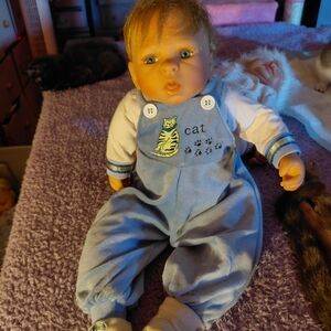 Blue Cat-Themed Doll Outfit